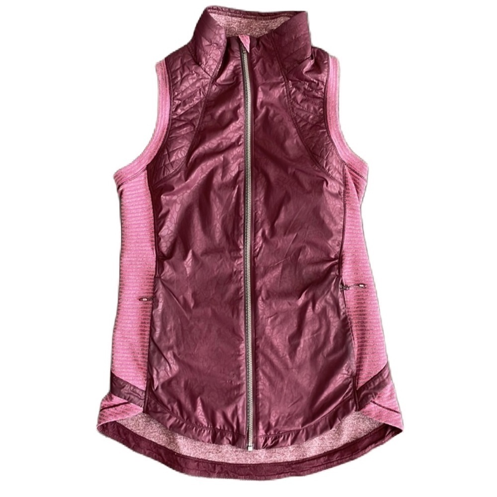 Sz6 Lululemon Rebel Runner Vest Petal Camo Embossed Bordeaux/hyper stripe VGUC